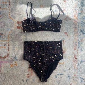 Ulla Johnson High-Waisted Bikini Dark Floral (S)